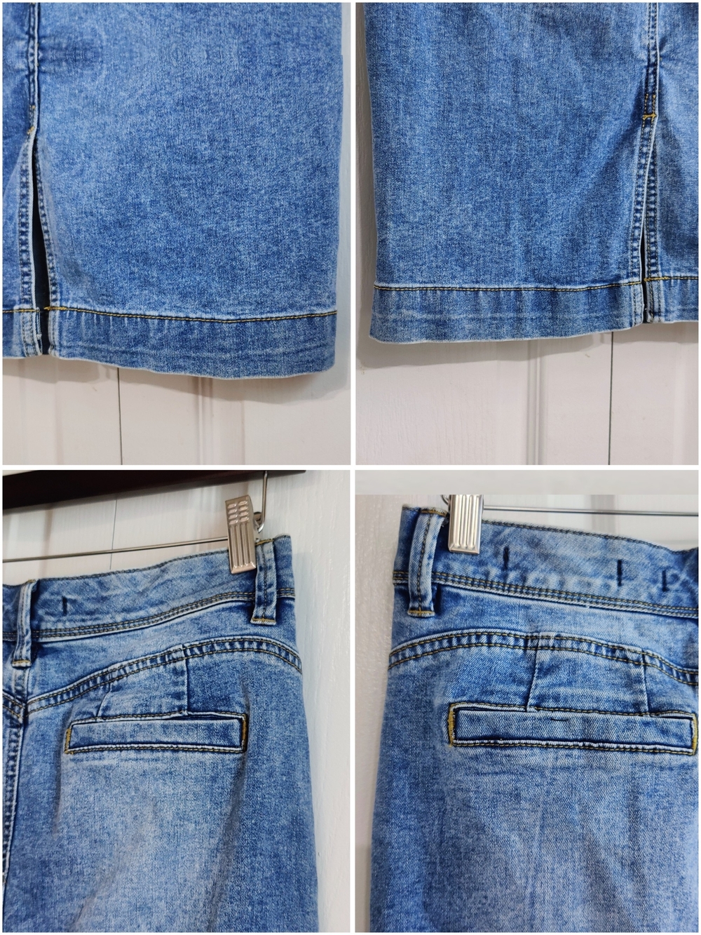 Goddess Fit Stretch Denim Pencil Skirt Medium Wash Small - Picture 6 of 13